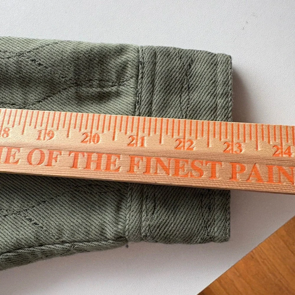 Jachs Girlfriend‎ Quilted Utility Jacket Olive Green Button Front Size M